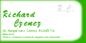 richard czencz business card